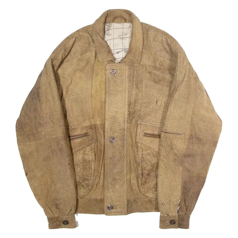 Mens Flight Jacket Brown Leather M