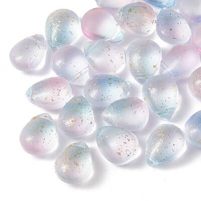 Two Tone Transparent Spray Painted Glass Beads