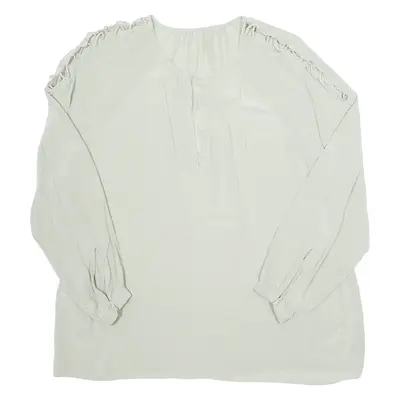 Sheer Womens Top Green Long Sleeve XL