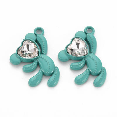Spray Painted Alloy Rhinestone Pendants