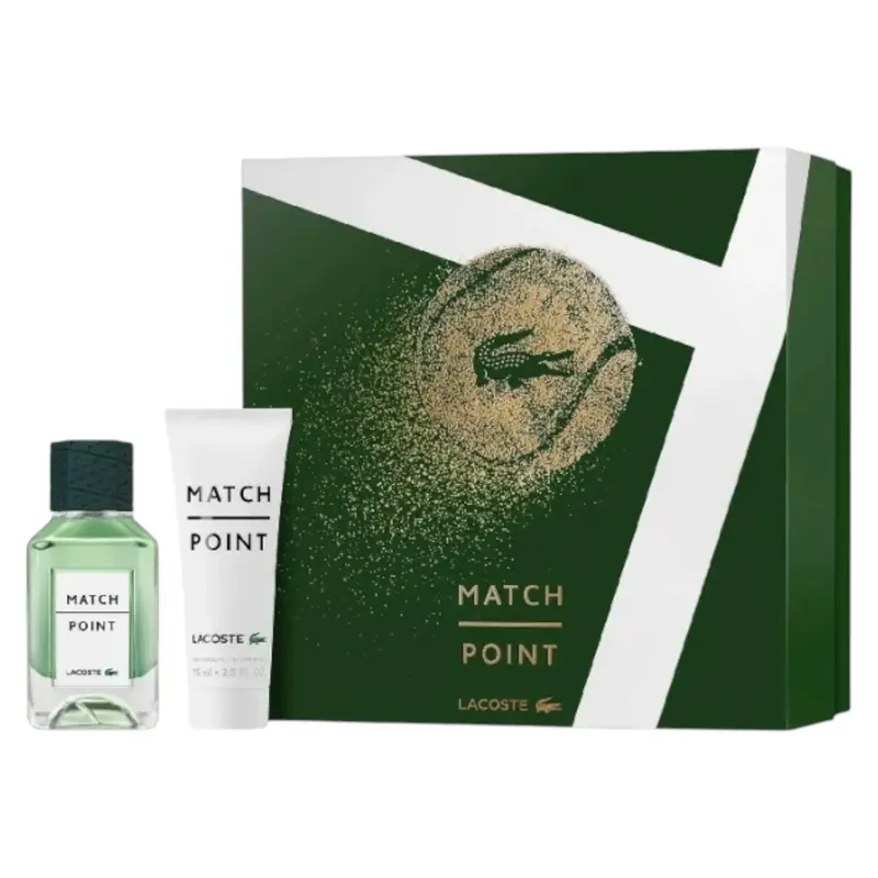 Set Lacoste: Match Point Eau De Toilette Per Uomo 50 ml + Match Point Gel Doccia Tutti i Tipi di Pelle 75 ml