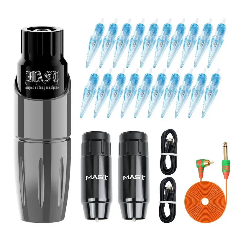 Dragonhawk Mast Tour Wireless Tattoo Kit with Replacement Battery WJX Cartridges