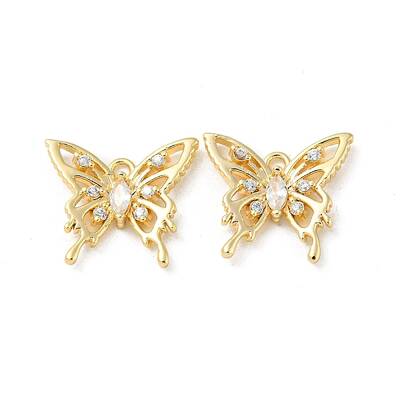 Hollow Brass Micro Pave Cubic Zirconia Pendants
