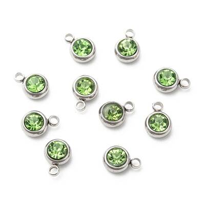 201 Stainless Steel Rhinestone Charms