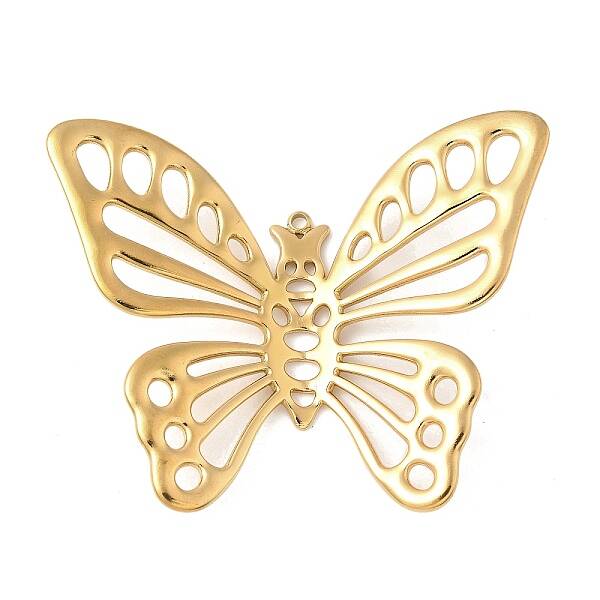 304 Stainless Steel Hollow Butterfly Pendants