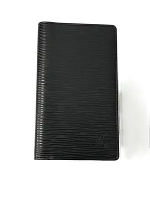 Pre-owned Louis Vuitton Leather small leather goods Epi Black Slender Bifold Flap Closure Wallet
