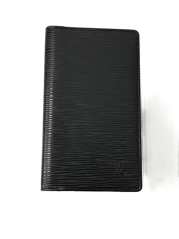 Pre-owned Louis Vuitton Leather small leather goods Epi Black Slender Bifold Flap Closure Wallet