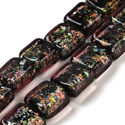 Handmade Dichroic Foil Glass Beads Strands