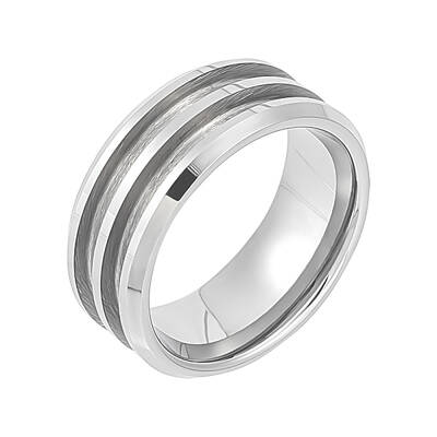 1Pc Tungsten Steel Grooved Finger Ring Settings