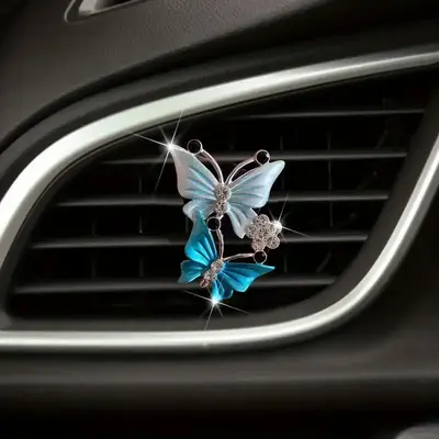Double Butterfly Design Car Air Outlet Perfume Clip, Air Conditioner Outlet Decorative Clip for Cars, Styling Auto Accessorie...