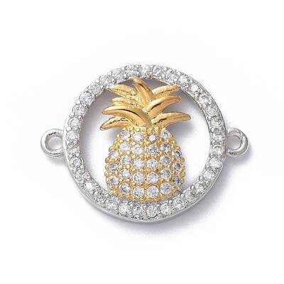 Brass Micro Pave Cubic Zirconia Links connectors