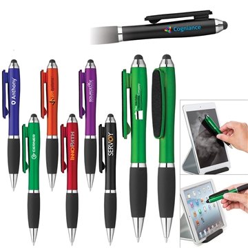 100 Custom Curvaceous Stylus Twist Pen With Screen Cleaner - ...
