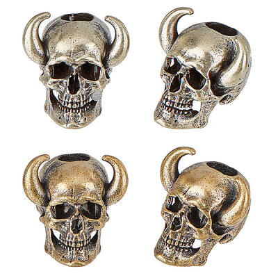 4Pcs 2 Colors Brass European Beads
