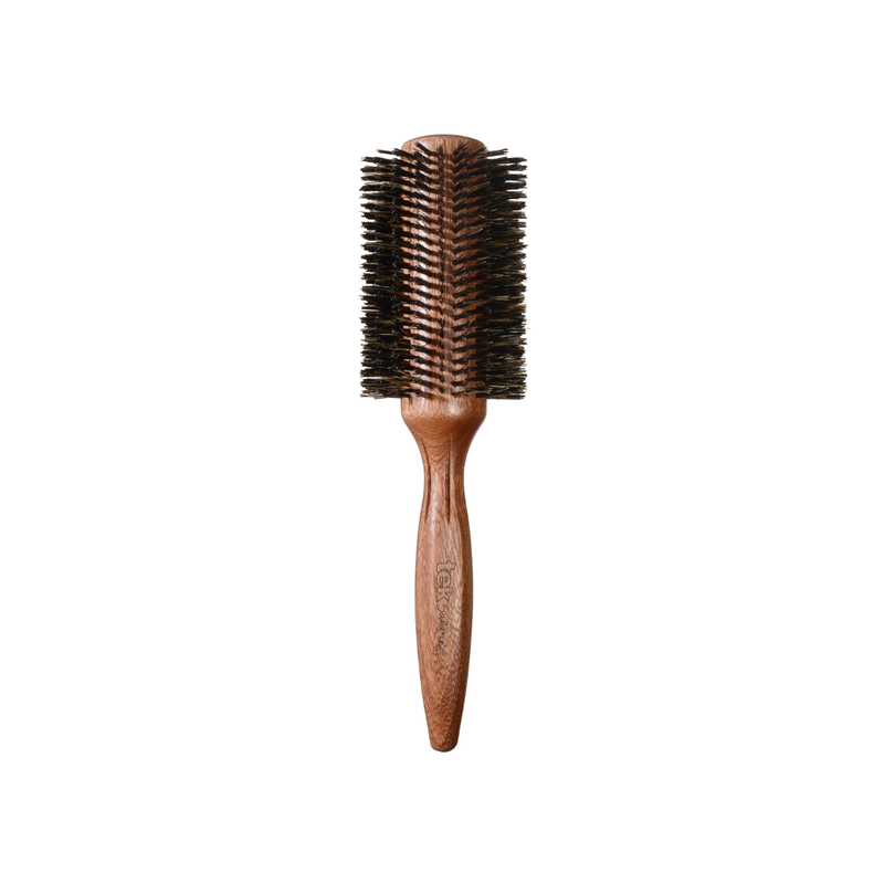 Tek - Round Brush in Mahogany Wood with Reinforced Boar Hair Bristles - 65mm