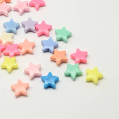 Opaque Acrylic Star Beads