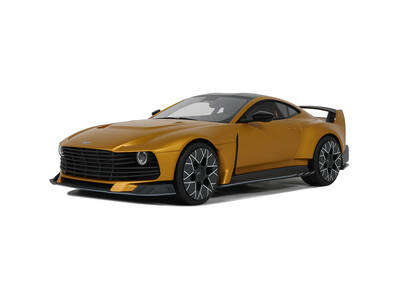 2024 Aston Martin Valiant Auric Gold Metallic with Black Top 1/18 Model Car by GT Spirit