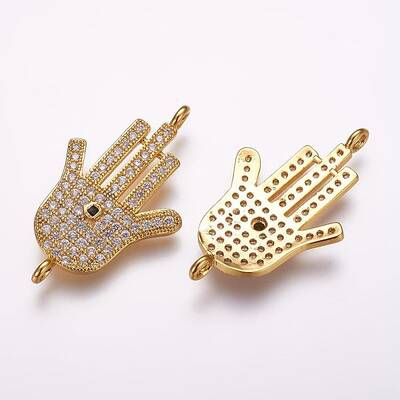 Brass Micro Pave Cubic Zirconia Links