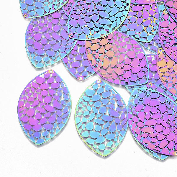 Ion Plating(IP) 201 Stainless Steel Filigree Big Pendants