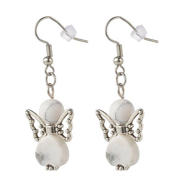 Fairy Natural & Synthetic Howlite Dangle Earring for Girl Women