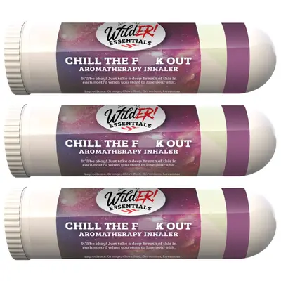 Wild Essentials 3 Pack of Chill The F Out Aromatherapy Nasal Inhalers Made with All Natural, Premium Grade Essential Oils to ...