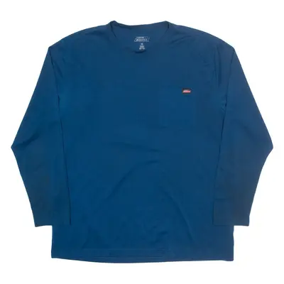 DICKIES Mens T-Shirt Blue Long Sleeve XL