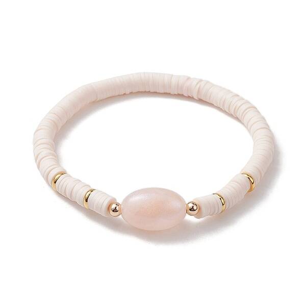Polymer Clay Heishi Surfer Stretch Bracelet