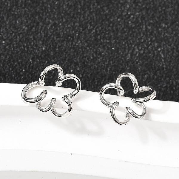 Hollow Flower 925 Sterling Silver Stud Earrings