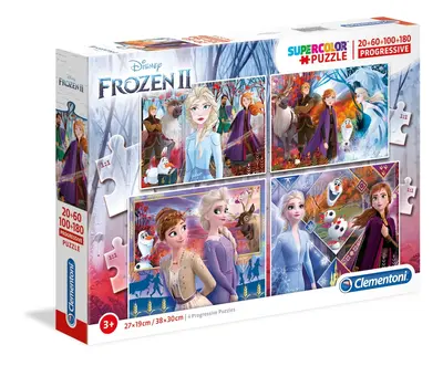 Set Clementoni Supercolor Frozen 2 Puzzle 21411 Per bambine 3+ anni 4 pezzi