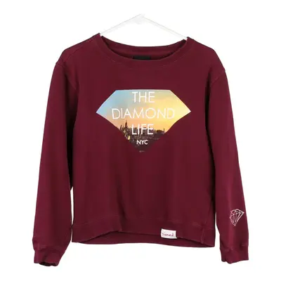 Age 16 Diamond Supply Co Graphic Sweatshirt - Small Burgundy Cotton Blend