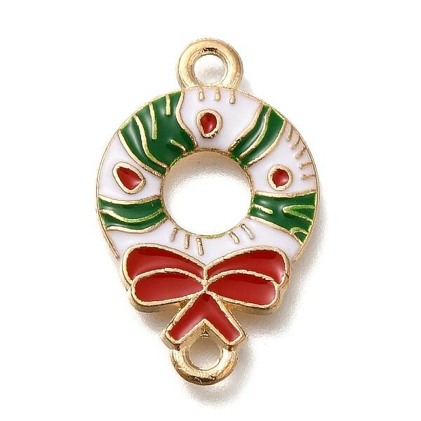 Christmas Alloy Green & Red Enamel Links