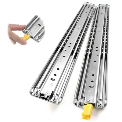 Garvee 1 Pair Heavy Duty Drawer Slides with Single Lock, 18 20 22 24 26 28 30 32 34 36 38 40 44 48 60 Inch 500 Lbs Load Capac...