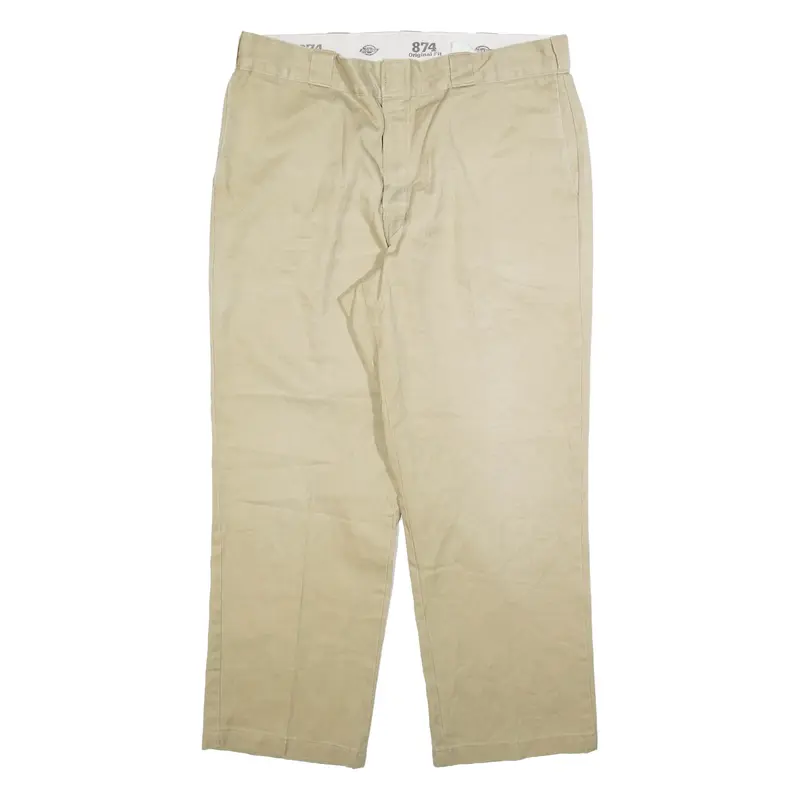 DICKIES 874 Workwear Mens Trousers Beige Regular Straight W36 L28