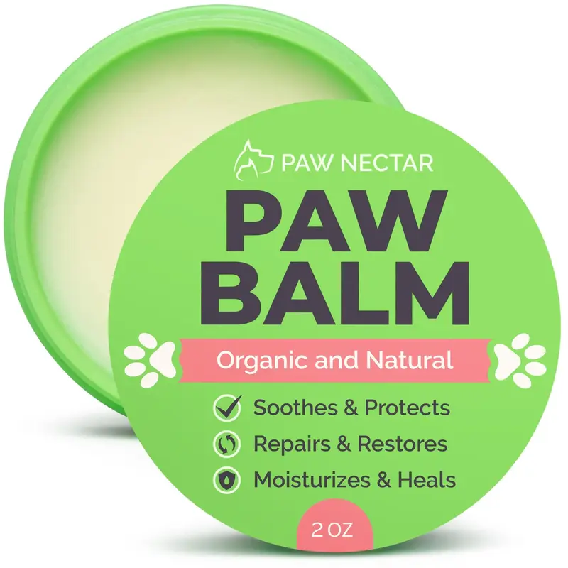 Natural Lick Safe Dog Paw Balm - 100% Organic Dog Paw Pad Balm Protector, Moisturizer & Soother for Dry Cracked Paws, Hot Pav...