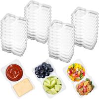 20 PCS Snack Containers with Lid, Leakproof Dipping Containers with 2 Compartments,Reusable Snack Pack Containers, Portion Co...