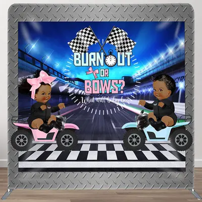 Aperturee Motor Racing Fabric Backdrop Cover for Baby Shower - Aperturee