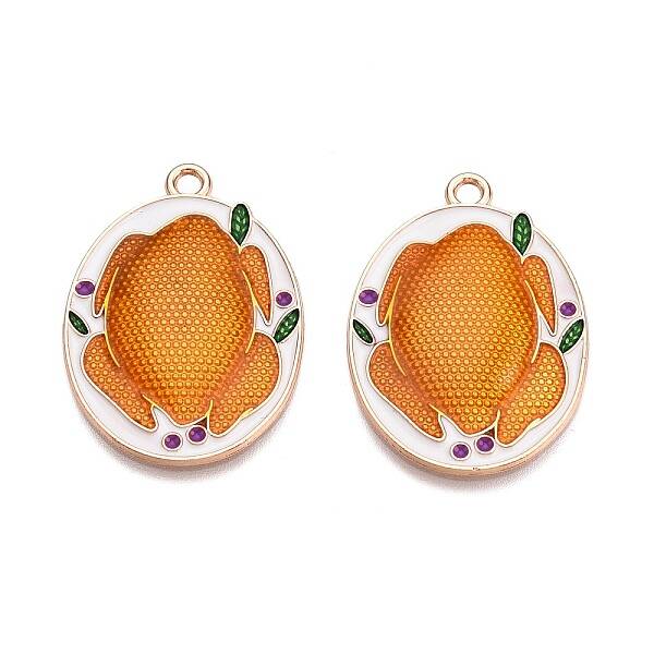Thanksgiving Day Theme Alloy Enamel Pendants
