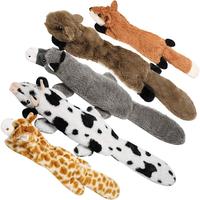 Nocciola 5 PCS Jungle Series Crinkle Dog Toys, No Stuffing Squeaky Dog Toys with Double Layer Reinforced Fabric, Squirrel Fox...