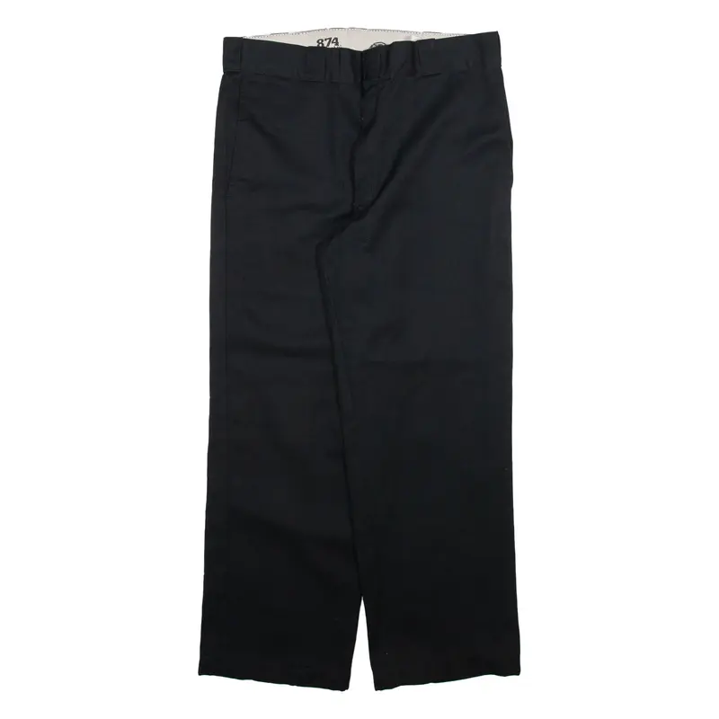 DICKIES 874 Workwear Mens Trousers Black Regular Straight W34 L27