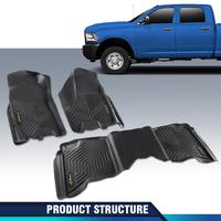 CROSSDESIGN TPE All Weather Car Mats for Ram 1st, 2nd Row Fit For 2013-2018 Dodge Ram Truck Crew Cab Waterproof Floor Mats Li...