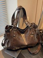 Women's Elegant Solid Color Shoulder Bag, Fashionable Large Capacity Crossbody Bag for Work & Daily Used, Casual Trendy Versa...
