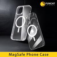 FUNCAT GLOBAL MagSafe Clear Phone Case. Transparent. Corners protection. For iPhone 13//14/15/16