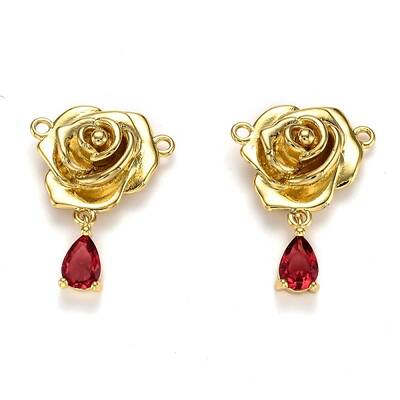 Brass Micro Pave Cubic Zirconia Pendants