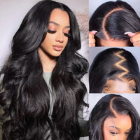 WigDreams Synthetic 13x6 Lace Front Hair Wigs Body Wave Transparent Lace closure Wig 180 Density For Women Natural Hairline N...
