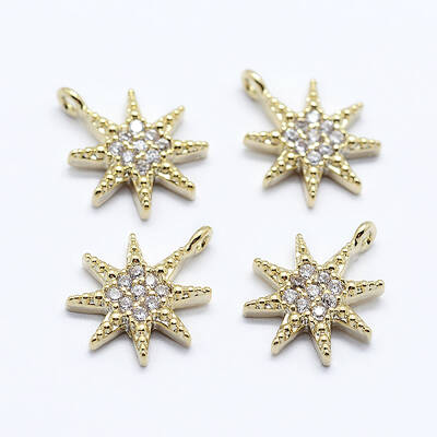 Brass Micro Pave Cubic Zirconia Pendants