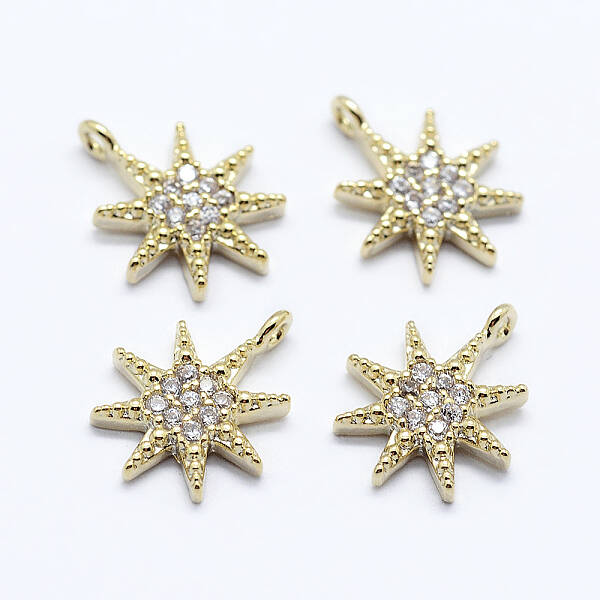 Brass Micro Pave Cubic Zirconia Pendants