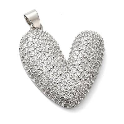 Brass Micro Pave Clear Cubic Zirconia Pendants