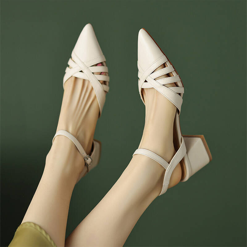 CHIKO Keandra Pointy Toe Block Heels Slingback Shoes