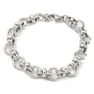 Non-Tarnish 304 Stainless Steel Ring Link Chain Bracelet