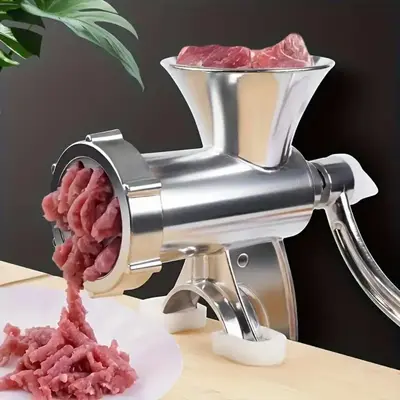 Household Manual Meat Grinder, 1 Set Manual Stainless Steel Meat Mincer, Kitchen Accessories, Household Kitchen Gadgets for C...