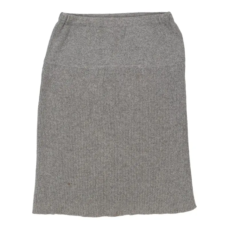 Iceberg Midi Skirt - Large Grey Wool Blend | Size: large
